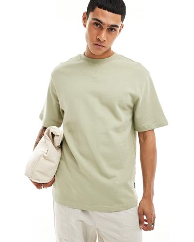 Only & Sons – t-shirt aus robustem stoff - Grün