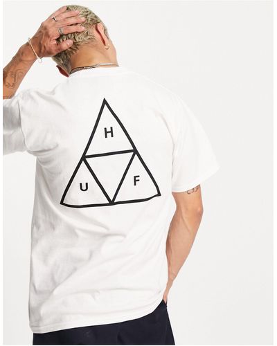 Huf Essentials Tt - T-shirt Met Print Op - Wit