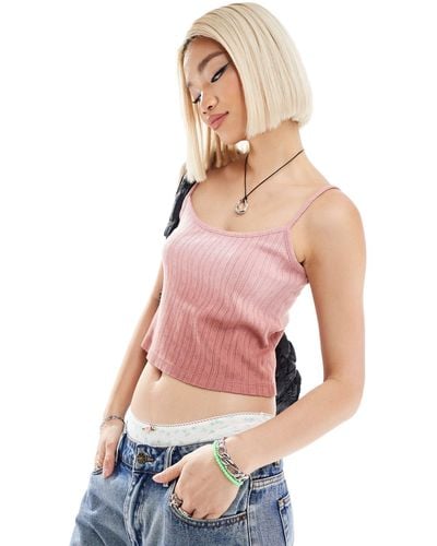 Collusion Pointelle Gradient Washed Cami - Pink