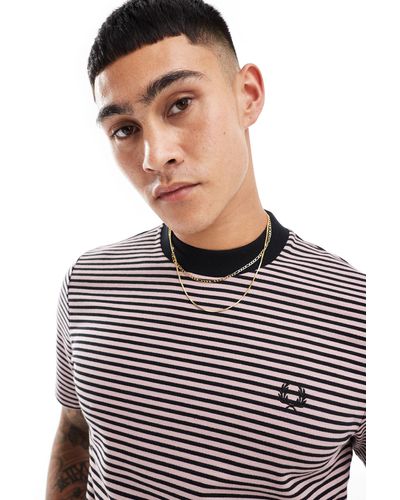 Fred Perry Heavyweight Fine Stripe T-shirt - White