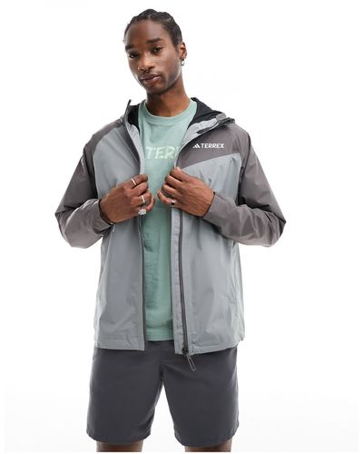 adidas Originals Adidas - terrex - giacca impermeabile grigia per sport all'aperto - Grigio