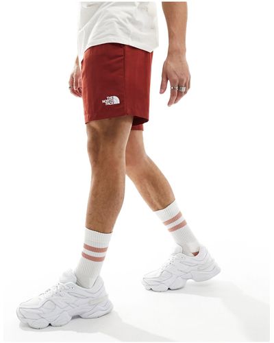 The North Face Watershort - pantaloncini da bagno rossi con logo - Bianco