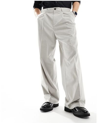 Weekday Uno Loose Fit Tailored Trousers - Grey