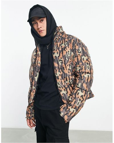 ASOS Pufferjack Met Luipaardprint - Naturel