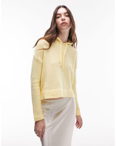 TOPSHOP Knitted Hoodie - Natural