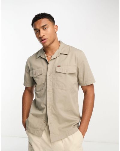 Lee Jeans Short Sve Relaxed Fit Chetopa Twill Shirt - Natural