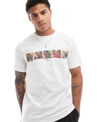 PS by Paul Smith T-shirt With Zebra Cards Print - White