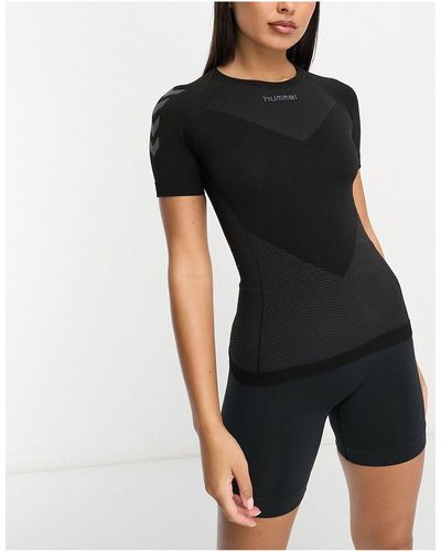 Hummel First - t-shirt sans coutures à manches courtes en jersey - noir