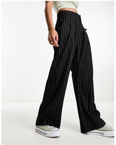 Hollister Pantalon ample à fines rayures - /blanc - Noir
