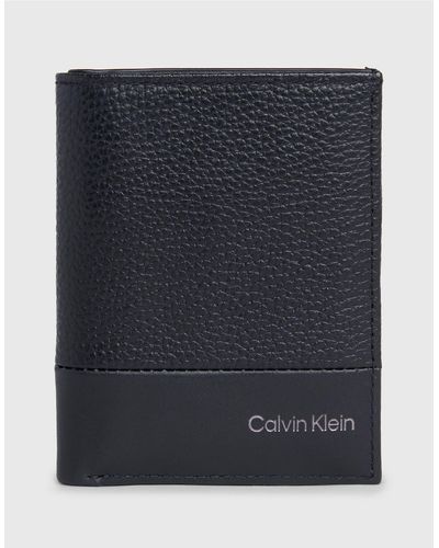 Calvin Klein – rfid – schmale brieftasche aus leder - Schwarz