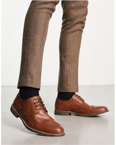Truffle Collection Formal Lace Up Brogues - Brown