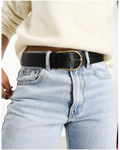 ASOS Cintura per jeans da vita e fianchi con fibbia a mezza luna - Blu