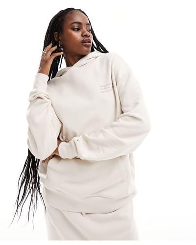 Collusion Washed Oversized Branded Hoodie - Natural