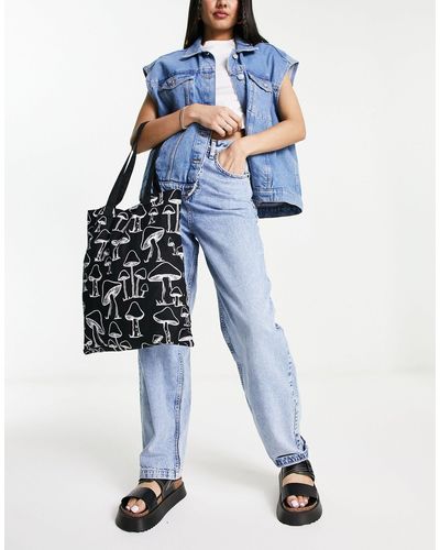 ASOS Tote Tas Met Paddenstoelenprint - Blauw