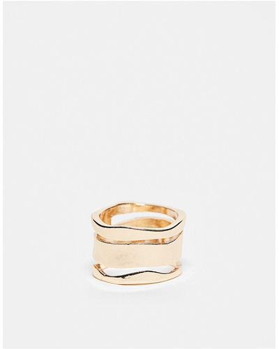 ASOS Stacked Ring With Molten Design - Black