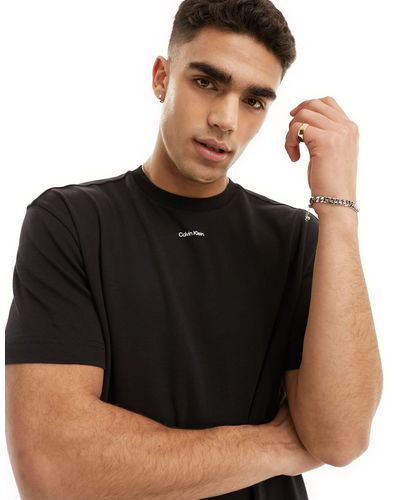 Calvin Klein Nano - t-shirt nera con logo - Nero