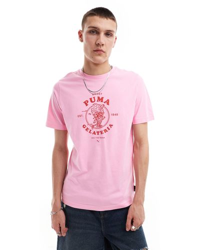 PUMA Camiseta con estampado gráfico - Rosa