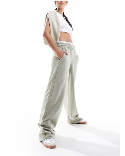 Bershka – weit geschnittene jogginghose - Weiß