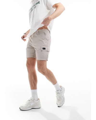 ASOS Slim Cargo Short With Patch - White
