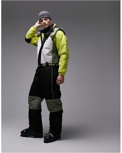 TOPMAN Sno Ski Suit With Hood - Yellow