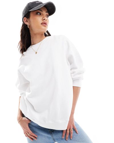 Hollister – basic-sweatshirt - Weiß