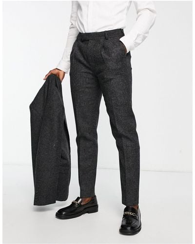 Noak British Tweed - Smalle Pantalon - Zwart