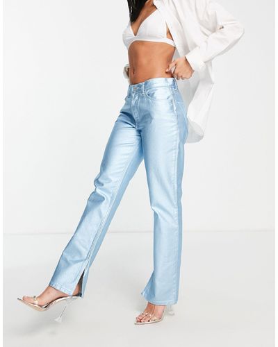 ASOS Rechte 90s Jeans Met Splitjes - Roze