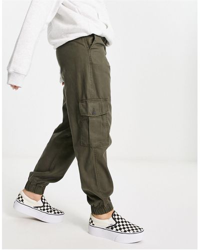 JJXX Pantaloni cargo kaki con fondo elasticizzato - Verde