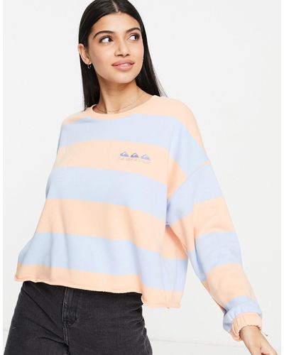 Quiksilver Palm Roots Striped Sweatshirt - Pink