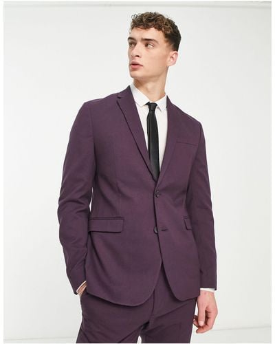 New Look Skinny Suit Jacket - Purple