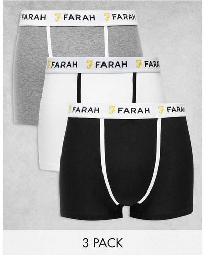 Farah Elmer - confezione da 3 boxer neri, grigio mélange e bianchi - Bianco