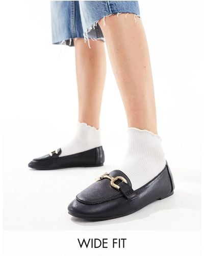 London Rebel Snaffle Trim Pointed Flat Shoes - Blue