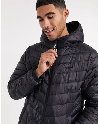 Hollister Cozy Lined Hooded Puffer Jacket - Black