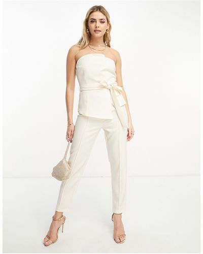 In The Style Slim Tailored Trouser Co-ord - White