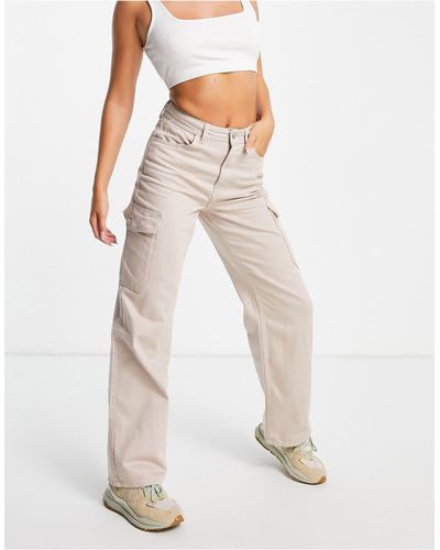 New Look – jeans mit cargo-tasche - Weiß