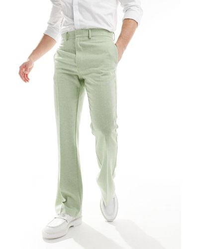ASOS Smart Flare Wool Mix Pants - Green