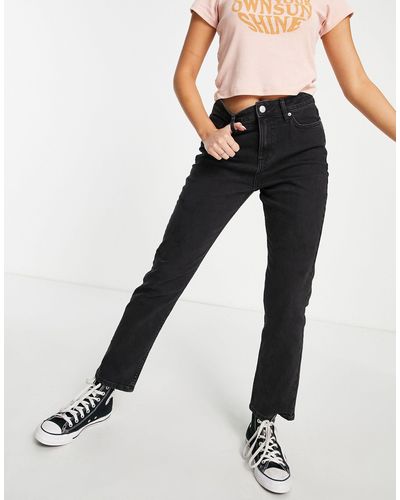 Miss Selfridge Jeans Met Smalle Pijpen En Hoge Taille - Zwart