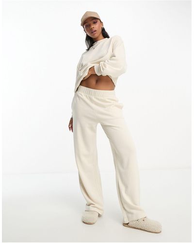 Monki Co-ord Pull On Relaxed Leg Lounge Pants - Natural