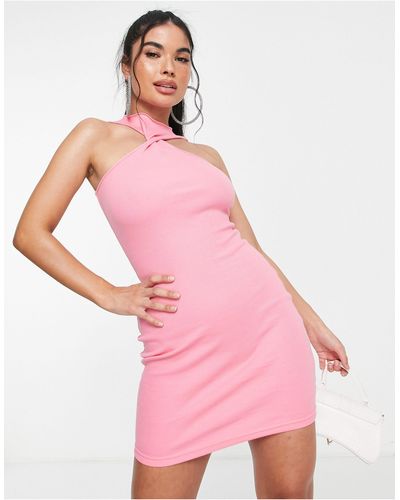 SIMMI Simmi High Neck Mini Scarf Dress - Pink