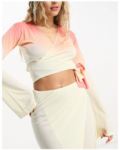 4th & Reckless Rio Wrap Top Co-ord - White