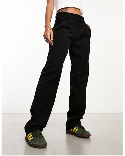 ONLY High Waisted Tailored Straight Leg Trousers - Black