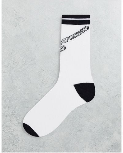 House of Holland Logo Socks - White