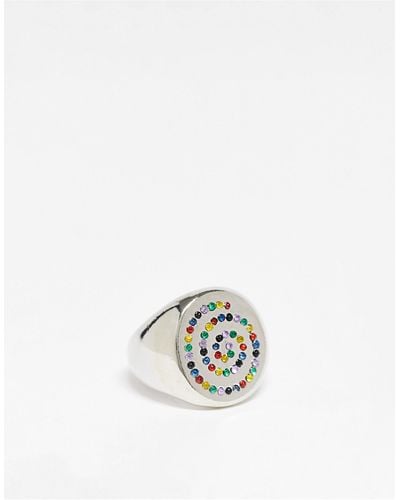 Reclaimed (vintage) Inspired – farbener unisex-ring mit spiral-design - Mettallic