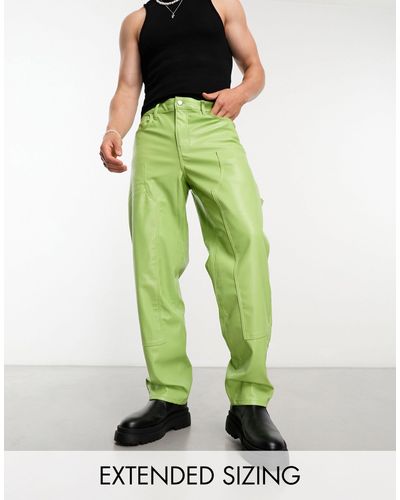 ASOS Pantalones s holgados con detalle tipo carpintero - Verde
