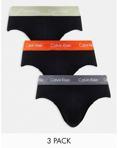 Calvin Klein – 3er-pack unterhosen aus baumwoll-stretch - Schwarz