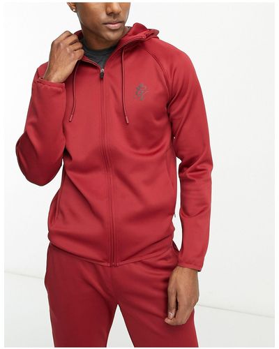 Gym King – fundamental – leichter kapuzenpullover aus polyester - Rot