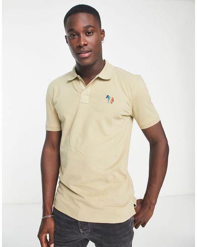 PS by Paul Smith Regular Fit Logo Short Sleeve Polo - Natural