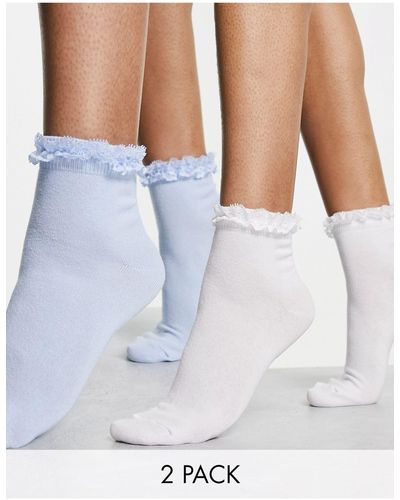ASOS 2 Pack Frill Socks - White