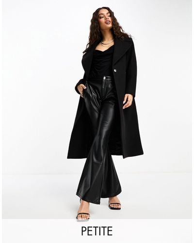 Forever New Formal Wrap Coat With Tie Belt - Black