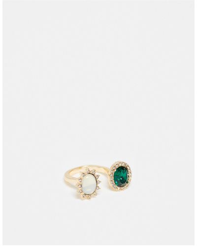 Reclaimed (vintage) Double Stone Ring - White